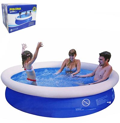 Piscina inflavel com borda 2.490litros 63x2.40cm de pvc - Rio de ouro Menor preço em Piscina inflavel com borda 2.490litros 63x2.40cm de pvc - Rio de ouro