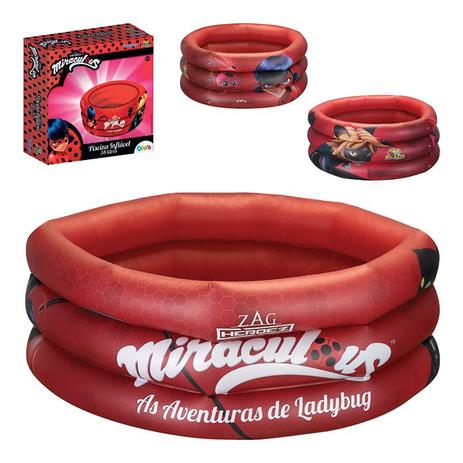 Piscina Inflável Infantil Miraculous 38 Litros - Art brink Menor preço em Piscina Inflável Infantil Miraculous 38 Litros - Art brink