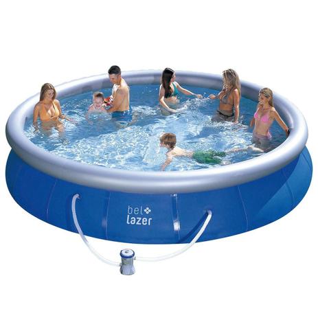 Piscina Inflável Redonda Bel Lazer 11000L Capa E Bomba 127V Menor preço em Piscina Inflável Redonda Bel Lazer 11000L Capa E Bomba 127V