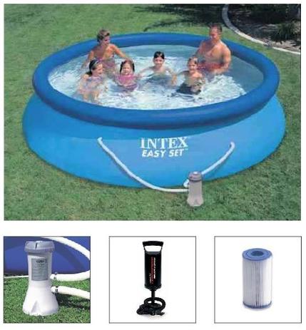 Piscina Intex 5621 Litros + Bomba Filtrante 110v + Bomba de Inflar Menor preço em Piscina Intex 5621 Litros + Bomba Filtrante 110v + Bomba de Inflar