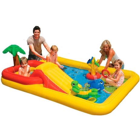 Piscina Playcenter Oceano 458l Escorregador Inflável - Intex Menor preço em Piscina Playcenter Oceano 458l Escorregador Inflável - Intex
