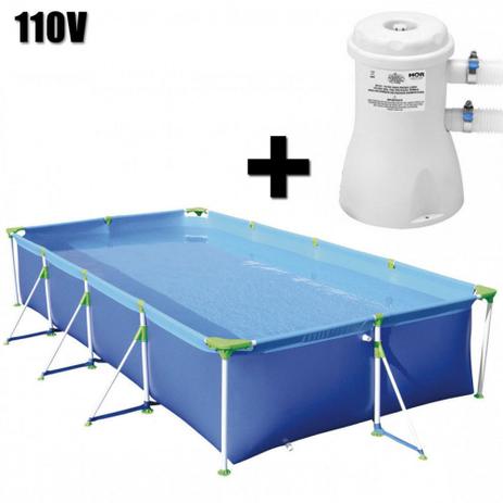 Piscina Retangular 5000 L Premium Mor + Bomba Filtrante 110 V Vazao 2200 L/H Menor preço em Piscina Retangular 5000 L Premium Mor + Bomba Filtrante 110 V Vazao 2200 L/H