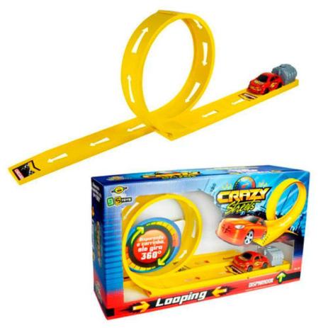 Pista Lança Carros Looping 360 Crazy Streets c/ Carrinho - 38122 - Bs toys Menor preço em Pista Lança Carros Looping 360 Crazy Streets c/ Carrinho - 38122 - Bs toys