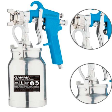 Pistola de Pintura Pneumática G1184/BR - Gamma Ferramentas Menor preço em Pistola de Pintura Pneumática G1184/BR - Gamma Ferramentas