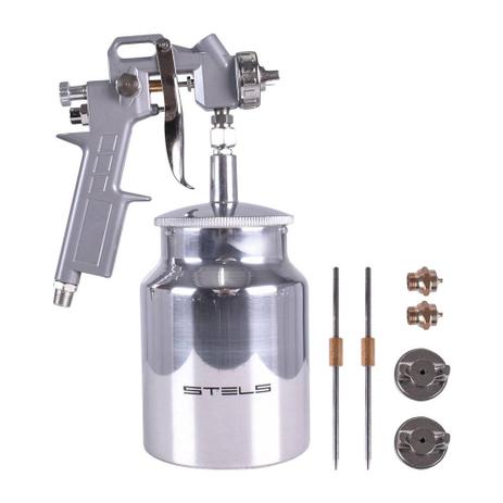 Pistola de pintura stels tanque baixo sucção 750ml 3 bicos é ruim? Pistola de pintura stels tanque baixo sucção 750ml 3 bicos é boa?