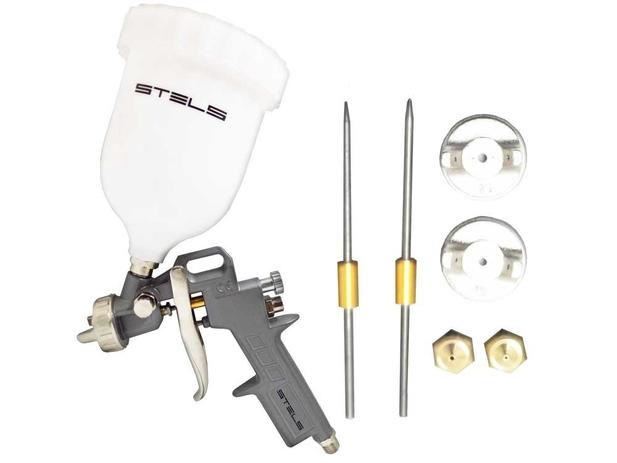 Pistola de Pintura Tanque Alto Gravidade 600ml Bicos 1,2 1,5 e 1,8 - 5731455 Stels é boa?