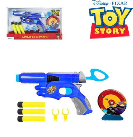 Pistola lanca dardo espuma com 3 dardos + alvo toy story na caixa - Etitoys Menor preço em Pistola lanca dardo espuma com 3 dardos + alvo toy story na caixa - Etitoys