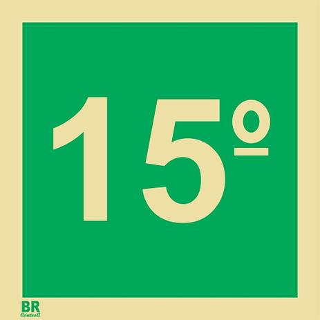 Placa 15X15 Fotoluminescente 15 Andar S17 Br Controll Menor preço em Placa 15X15 Fotoluminescente 15 Andar S17 Br Controll