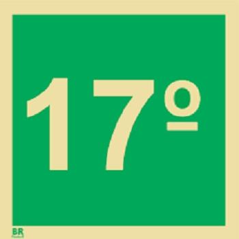 Placa 15X15 Fotoluminescente 17 Andar S17 Brcontroll - Br controll Menor preço em Placa 15X15 Fotoluminescente 17 Andar S17 Brcontroll - Br controll