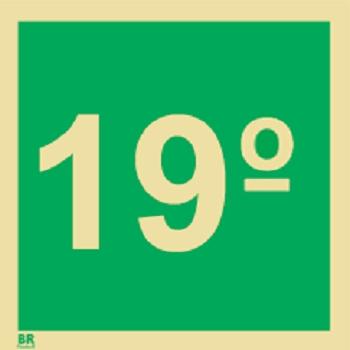 Placa 15X15 Fotoluminescente 19 Andar S17 Brcontroll - Br controll Menor preço em Placa 15X15 Fotoluminescente 19 Andar S17 Brcontroll - Br controll