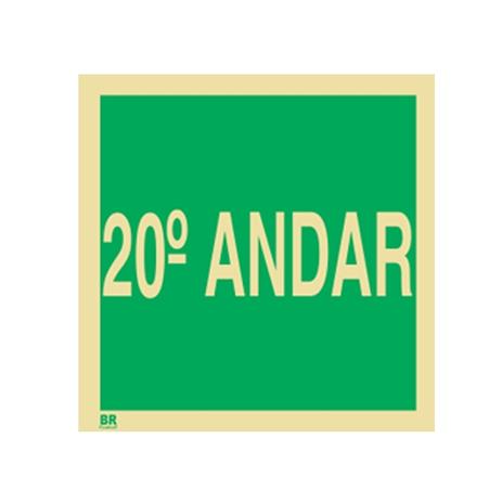 Placa 15X15 Fotoluminescente 20 Andar S17 Br Controll Menor preço em Placa 15X15 Fotoluminescente 20 Andar S17 Br Controll