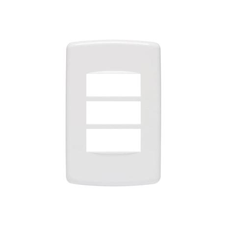 Placa 4''X2'' para 3 Módulos Duale Up Branca - Iriel Menor preço em Placa 4''X2'' para 3 Módulos Duale Up Branca - Iriel