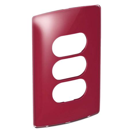 Placa 4x2 3 postos separados cherry gloss Nereya Pial Menor preço em Placa 4x2 3 postos separados cherry gloss Nereya Pial