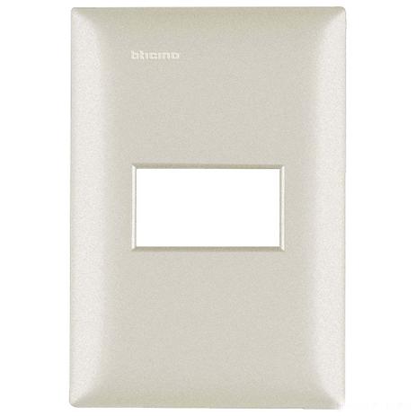 Placa 4x2 com 1 módulo pérola Thesi Bticino - Btcino Menor preço em Placa 4x2 com 1 módulo pérola Thesi Bticino - Btcino
