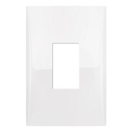 Placa 4x2 com suporte 1 Módulo Vertical Branco Imperia Iriel Menor preço em Placa 4x2 com suporte 1 Módulo Vertical Branco Imperia Iriel