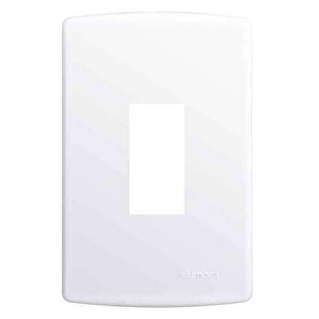 Placa 4x2 com suporte para 1 módulo vertical branco Siena Alumbra Menor preço em Placa 4x2 com suporte para 1 módulo vertical branco Siena Alumbra