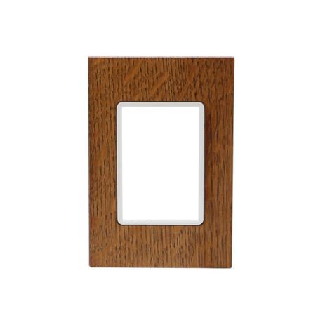 Placa 4x2 para 3 Módulos Delta Luxo Nogal Natur Madeira - Siemens Menor preço em Placa 4x2 para 3 Módulos Delta Luxo Nogal Natur Madeira - Siemens
