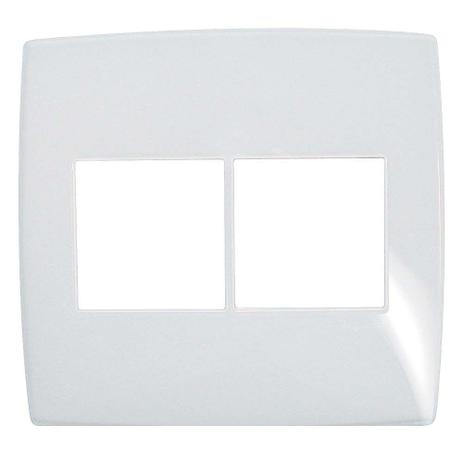 Placa 4x4 2 2 postos juntos branco gloss Pialplus Pial Menor preço em Placa 4x4 2 2 postos juntos branco gloss Pialplus Pial