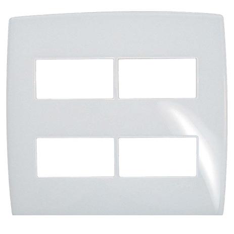 Placa 4x4 2 2 postos separados branco gloss Pialplus Pial Menor preço em Placa 4x4 2 2 postos separados branco gloss Pialplus Pial
