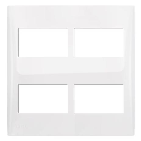 Placa 4x4 com suporte 4 Módulos Branco Imperia Iriel Menor preço em Placa 4x4 com suporte 4 Módulos Branco Imperia Iriel