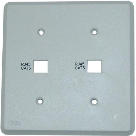 Placa 4x4 - p/2 tomadas rj45 - iriel Menor preço em Placa 4x4 - p/2 tomadas rj45 - iriel