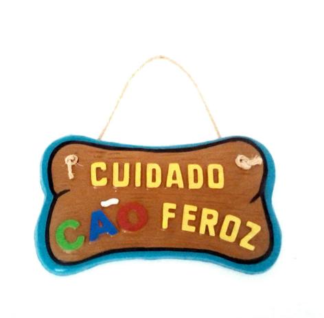Placa Cão Feroz - Sisiarte Menor preço em Placa Cão Feroz - Sisiarte