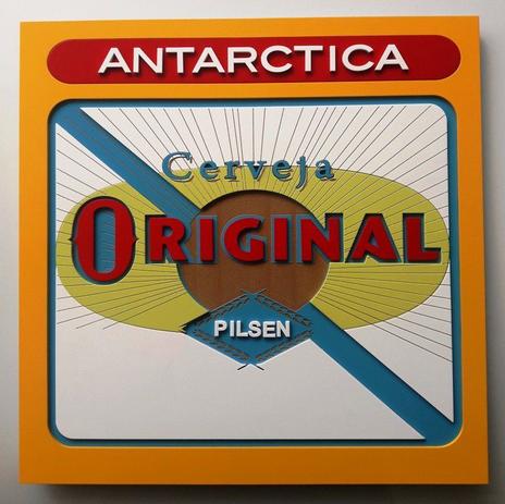Placa Cerveja Antarctica Original Laqueada 3D Mdf - 40 x 40 cm - Uc_Store
