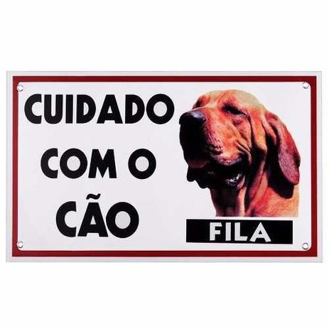 Placa Cuidado Com O Cão Fila - Pet import Menor preço em Placa Cuidado Com O Cão Fila - Pet import