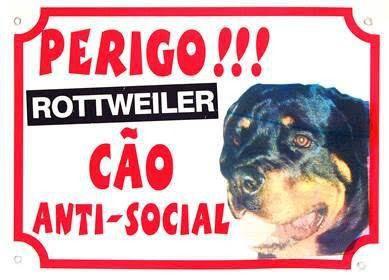 Placa de advertencia rottweiler viva dogs 14105 Menor preço em Placa de advertencia rottweiler viva dogs 14105