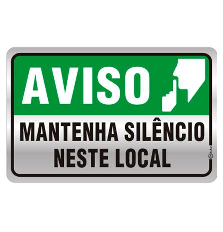 Placa de Aviso Mantenha Silêncio Neste Local 16x25cm - C25024 - Indika Menor preço em Placa de Aviso Mantenha Silêncio Neste Local 16x25cm - C25024 - Indika