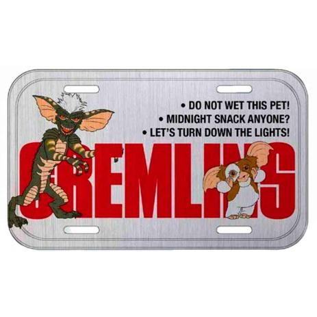 Placa De Carro Metal Gremlins Cinza - Versare anos dourados Menor preço em Placa De Carro Metal Gremlins Cinza - Versare anos dourados