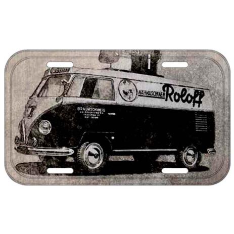 Placa De Carro Metal Volkswagen Kombi Roloff Preta - Versare anos dourados Menor preço em Placa De Carro Metal Volkswagen Kombi Roloff Preta - Versare anos dourados