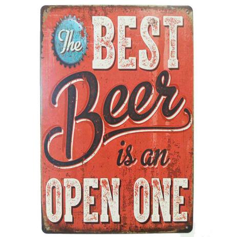 Placa De Metal Decorativa Best Beer Is An Open One - Versare anos dourados Menor preço em Placa De Metal Decorativa Best Beer Is An Open One - Versare anos dourados