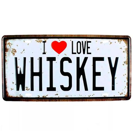 Placa De Metal Decorativa I Love Whisky - Versare anos dourados Menor preço em Placa De Metal Decorativa I Love Whisky - Versare anos dourados