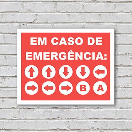 Placa de Parede Decorativa: Em Caso de Emergência - ShopB - Nc games Menor preço em Placa de Parede Decorativa: Em Caso de Emergência - ShopB - Nc games