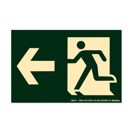 Placa de sinalização - SAÍDA DE EMERGÊNCIA - seta reta para a esquerda verde Sinalize Menor preço em Placa de sinalização - SAÍDA DE EMERGÊNCIA - seta reta para a esquerda verde Sinalize
