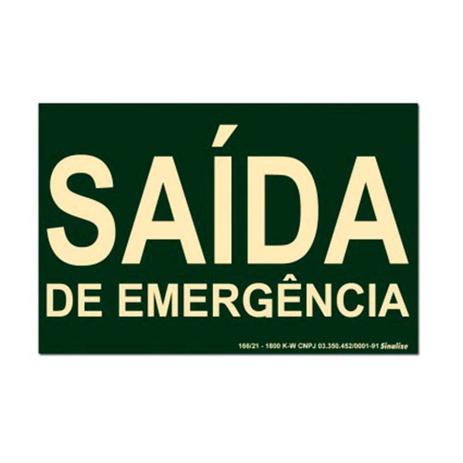 Placa de sinalização - SAÍDA DE EMERGÊNCIA - verde Sinalize Menor preço em Placa de sinalização - SAÍDA DE EMERGÊNCIA - verde Sinalize