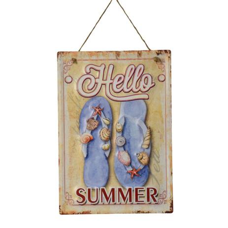 Placa Decorativa Beach Hello Em Ferro L28Xa40Cm - 24203 - L hermitage Menor preço em Placa Decorativa Beach Hello Em Ferro L28Xa40Cm - 24203 - L hermitage