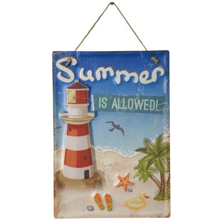 Placa Decorativa Beach Summer Em Ferro L28Xp0,05Xa40Cm - 24207 - L hermitage Menor preço em Placa Decorativa Beach Summer Em Ferro L28Xp0,05Xa40Cm - 24207 - L hermitage