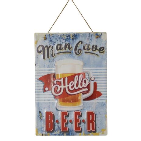 Placa Decorativa Beer Hello Em Ferro L28Xp0,05Xa40Cm - 24217 - L hermitage Menor preço em Placa Decorativa Beer Hello Em Ferro L28Xp0,05Xa40Cm - 24217 - L hermitage