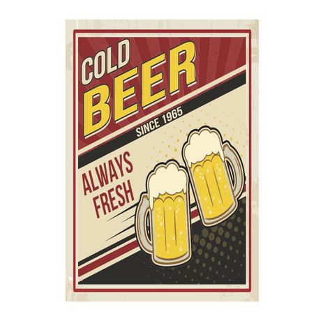 Placa decorativa Cold Beer 20x30 cm Preto - Kapos Menor preço em Placa decorativa Cold Beer 20x30 cm Preto - Kapos