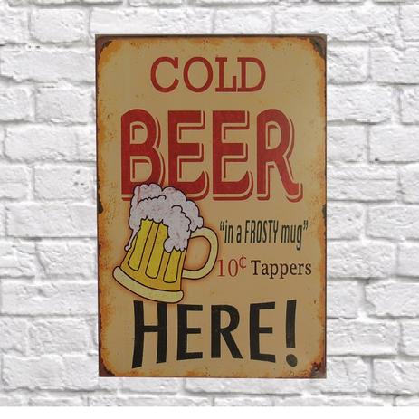Placa Decorativa Cold Cerveja Here! 20X30 - Fwb Menor preço em Placa Decorativa Cold Cerveja Here! 20X30 - Fwb