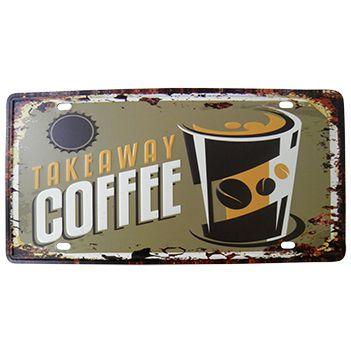 Placa Decorativa de Metal Alto-Relevo Vintage Retro Takeaway Coffee (93172) - Yan Menor preço em Placa Decorativa de Metal Alto-Relevo Vintage Retro Takeaway Coffee (93172) - Yan