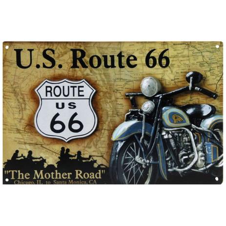 Placa Decorativa de Metal U.S. Route 66 30 x 20 cm - Versare anos dourados Menor preço em Placa Decorativa de Metal U.S. Route 66 30 x 20 cm - Versare anos dourados