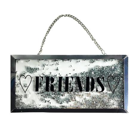 Placa Decorativa De Vidro Com Glitter Friends Prata Urban - H40842 Menor preço em Placa Decorativa De Vidro Com Glitter Friends Prata Urban - H40842