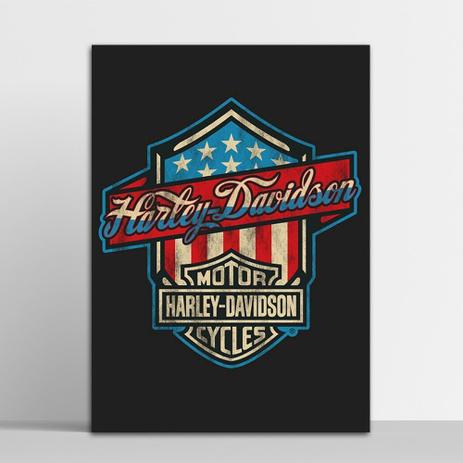 Placa Decorativa Harley Davidson Escudo 30X40Cm - Artplex Menor preço em Placa Decorativa Harley Davidson Escudo 30X40Cm - Artplex