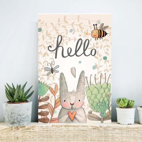 Placa Decorativa Hello - 30 cm x 40 cm - Stickdecor Menor preço em Placa Decorativa Hello - 30 cm x 40 cm - Stickdecor