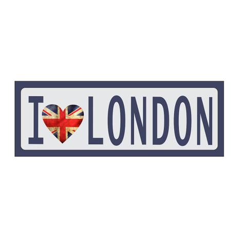 Placa decorativa I Love London 10x30 cm Preto - Kapos Menor preço em Placa decorativa I Love London 10x30 cm Preto - Kapos