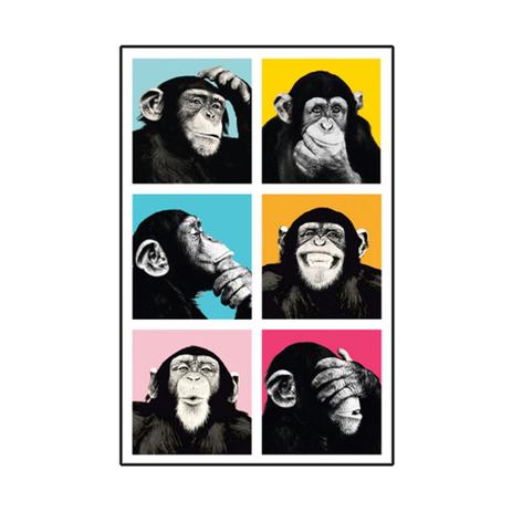Placa Decorativa - Macacos Pop Art - cod. 5297 - Cia. Laser Menor preço em Placa Decorativa - Macacos Pop Art - cod. 5297 - Cia. Laser