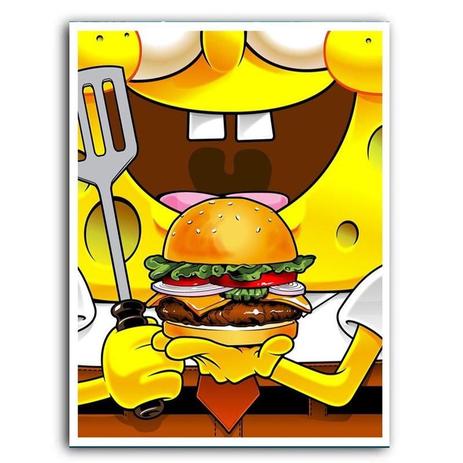 Placa Decorativa MDF Ambientes 30 cm x 20 cm - Bob Esponja Hamburger de Siri (BD01) - Bd net collections é boa?
